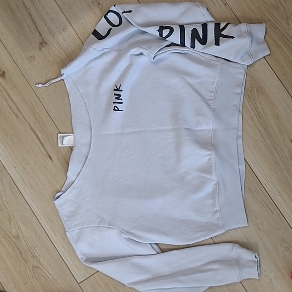 PINK Victoria's Secret Tops - PINK Victoria's Secret  CrpTop Lavender Off-Shoulder Sweatshirt Size L